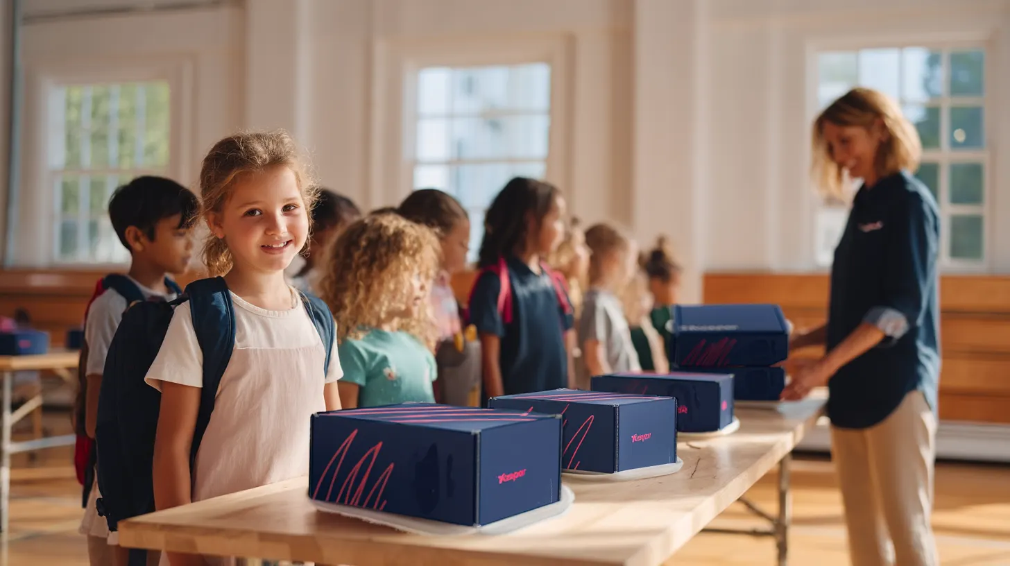 Collection day — labeled KeeperBoxes lined up on the table