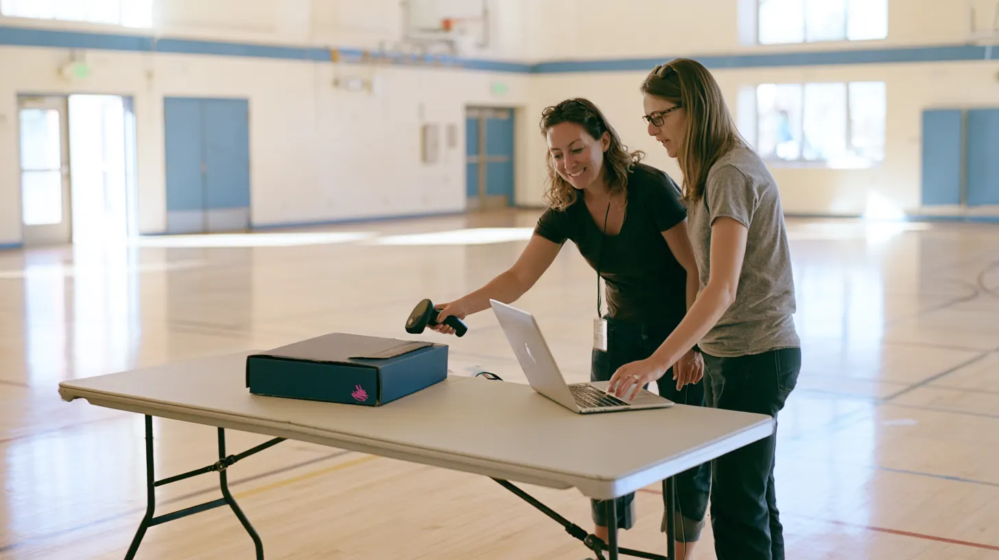 School staff scanning a KeeperBox with the Scan Manager
